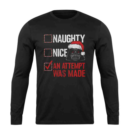 Christmas Darth Vader Naughty Nice Long Sleeve T-Shirt Tee