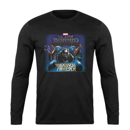 Black Panther Wakanda Forever Logo Art Long Sleeve T-Shirt Tee