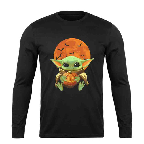 Baby Yoda Halloween Pumpkin Long Sleeve T-Shirt Tee