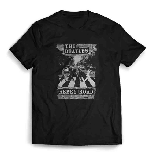 The Beatles Brick Wall Abbey Road Mens T-Shirt Tee