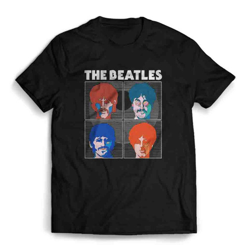 The Beatles Band 4 Heads Logo Mens T-Shirt Tee