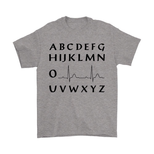 Nurse Heartbeat Alphabet Man's T-Shirt Tee