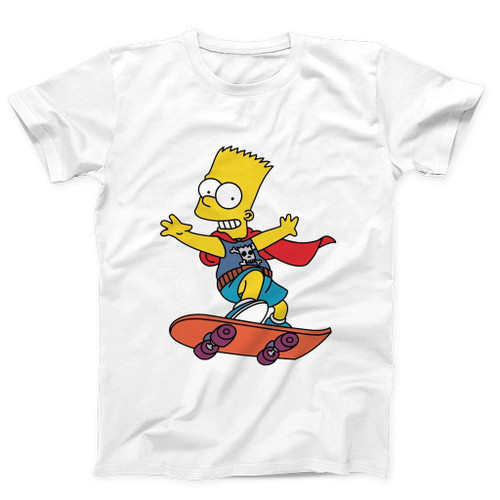 The Simpsons Bart Simpson Skateboarding Man's T-Shirt Tee