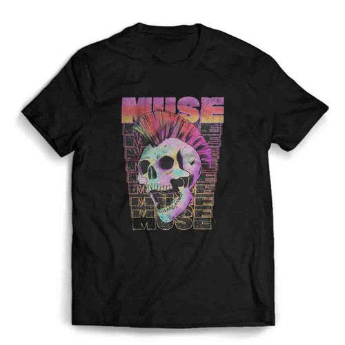 Muse Mohawk Skull Mens T-Shirt Tee