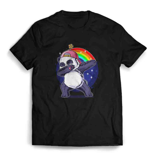 Dabbing Panda Animal Rainbow Funny Mens T-Shirt Tee