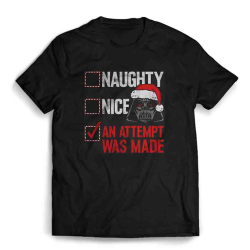 Christmas Darth Vader Naughty Nice Mens T-Shirt Tee