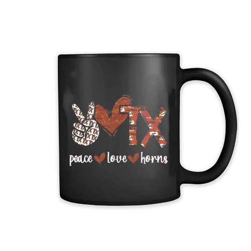 Piece Love Horns Texas Cow Skull Mug