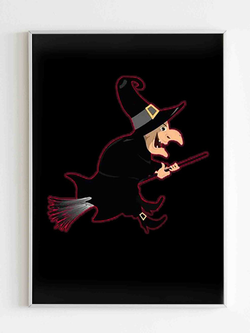 Witch Broom Halloween Poster