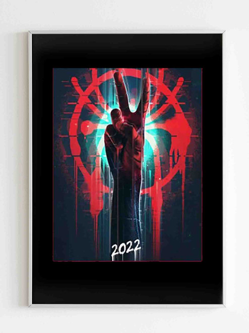 Spiderman Across The Spider Verse Part One New Logo Peace Sign Movie Poster
