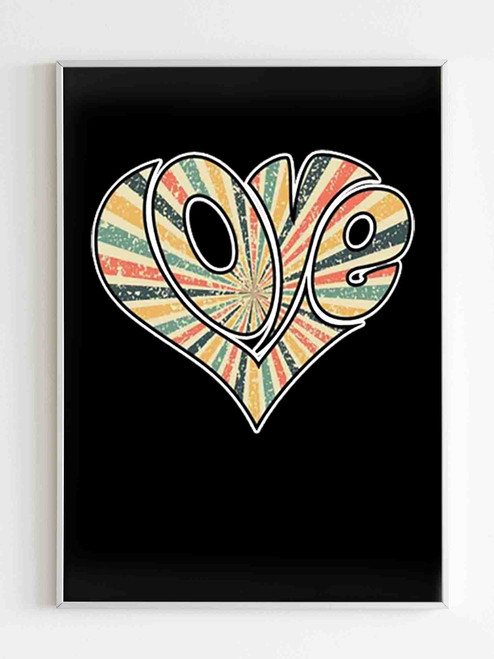 Retro Love Heart Poster Retro Love Heart Poster