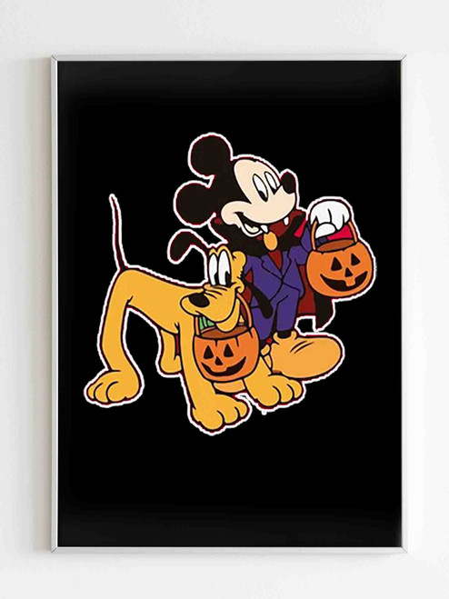 Mickey And Pluto Halloween Poster