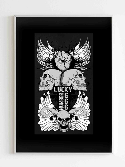 Lucky 666 Skulls Poster
