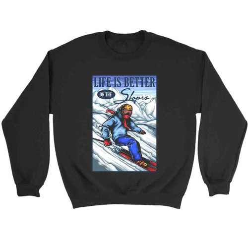Skier Man Slogans Slopes Sweatshirt Sweater
