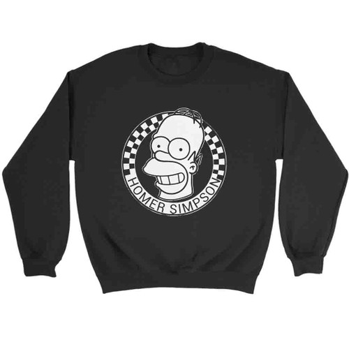 Homer Simpson Portrait Checkerboard Sweatshirt Sweater