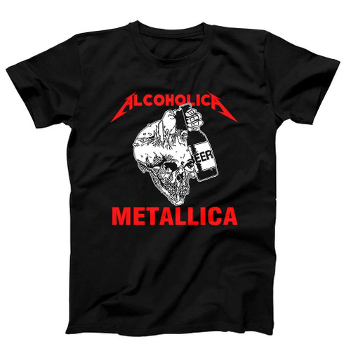 Metallica Alcoholica Rock Band Legend Man's T-Shirt Tee