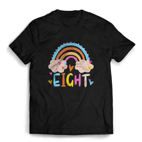 Personalized Birthday Eight Year Old Rainbow Mens T-Shirt Tee