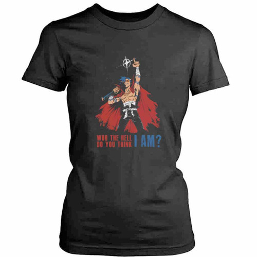 Gurren Lagann Anime Kamina Simon Gurren Who Do You Think I Am Womens T-Shirt Tee