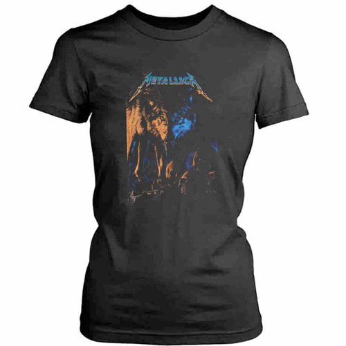 Metallica Wolf Vintage Tour Womens T-Shirt Tee