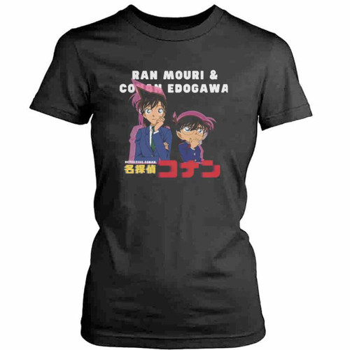 Detective Conan Anime Case Closed Conan Edogawa Ran Mori Womens T-Shirt Tee