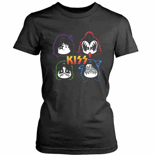 Vintage Cute Graphic Kiss Band Rock Heavy Metal Gene Simmons Womens T-Shirt Tee