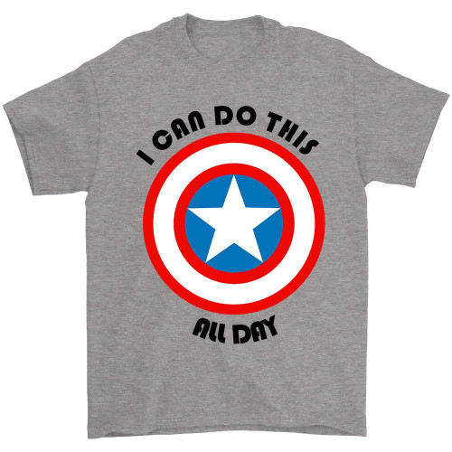 Captain America I Can Do This All Day Art Man's T-Shirt Tee