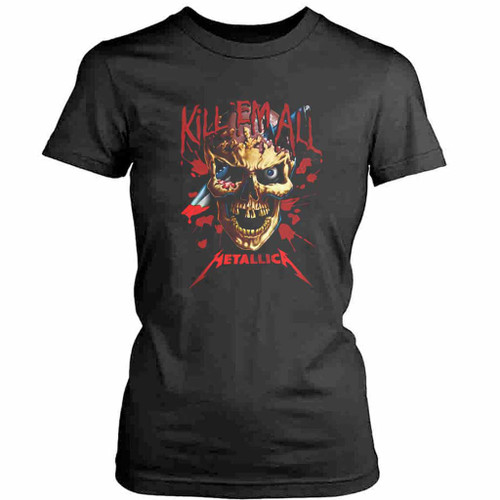 Metallica Rock Band Skull Skill Vintage Womens T-Shirt Tee