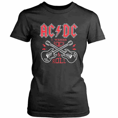 Acdc Highway To Hell Tricolor Womens T-Shirt Tee