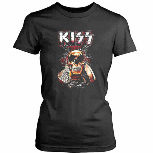 Kiss Neon Band Rock Heavy Metal Womens T-Shirt Tee