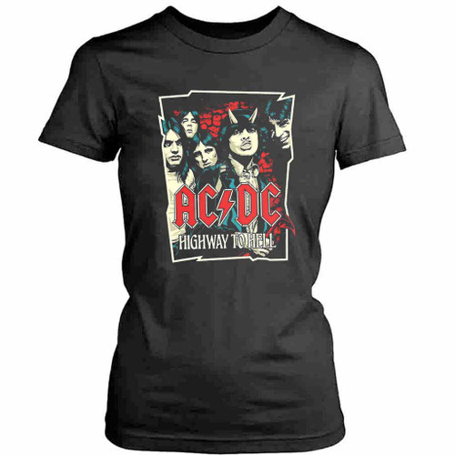 Acdc Highway To Hell Vintage Graphic Womens T-Shirt Tee