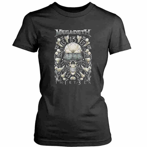 Megadeth Skeleton Realtor Thirteen Womens T-Shirt Tee