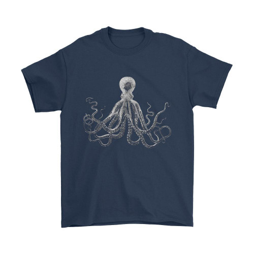 Octopus Drawing Man's T-Shirt Tee Octopus Drawing Man's T-Shirt Tee