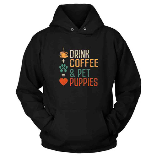 Love Coffee And Pet Puppies Funny Hoodie