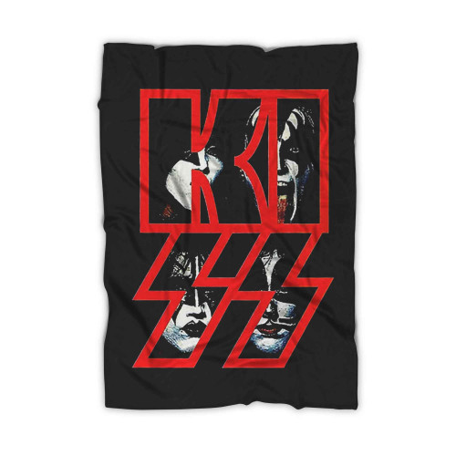 Kiss Band Text Logo Rock Heavy Metal Blanket