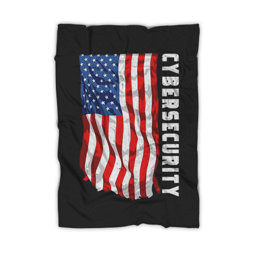 Cybersecurity American Flag Blanket