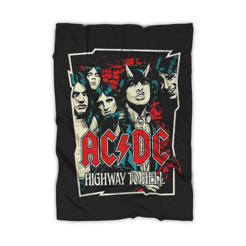 Acdc Highway To Hell Vintage Graphic Blanket