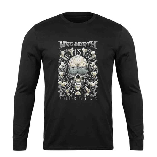 Megadeth Skeleton Realtor Thirteen Long Sleeve T-Shirt Tee
