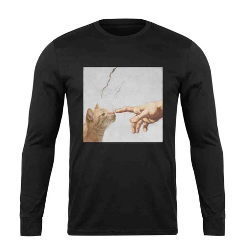 Michelangelo Creation Of Adam Long Sleeve T-Shirt Tee Michelangelo Creation Of Adam Long Sleeve T-Shirt Tee