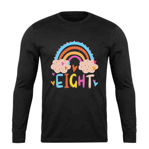 Personalized Birthday Eight Year Old Rainbow Long Sleeve T-Shirt Tee