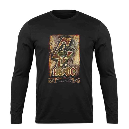 Rock N Roll Acdc Highway To Hell Tribute Angus Young Long Sleeve T-Shirt Tee