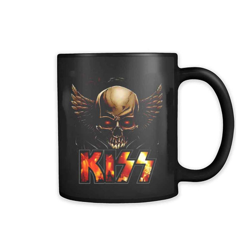 Kiss Swing Skull Band Rock Heavy Metal Gene Simmons Mug