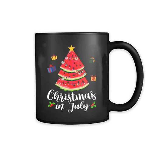 Watermelon Christmas Tree Christmas In July Summer Vacation Mug