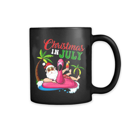 Christmas In July Santa Flamingo Floater Mug