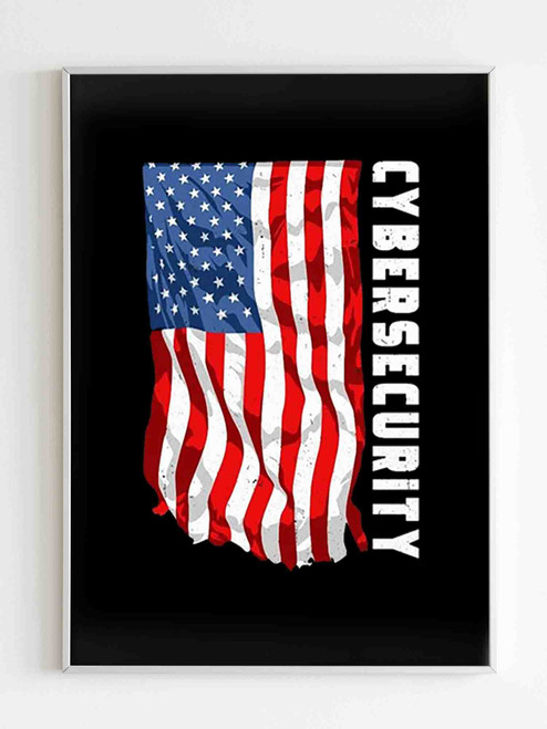 Cybersecurity American Flag Poster