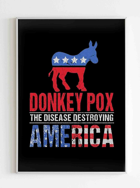 Donkey Pox The Disease Destroying America Funny Biden Poster