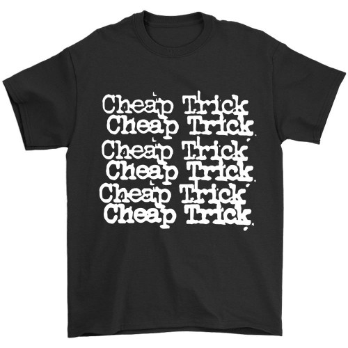 Cheap Trick Logo Black T Styx Reo Speedwagon The Cars Night Ranger Boston Man's T-Shirt Tee