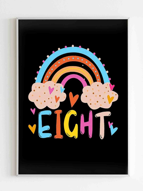 Personalized Birthday Eight Year Old Rainbow Poster