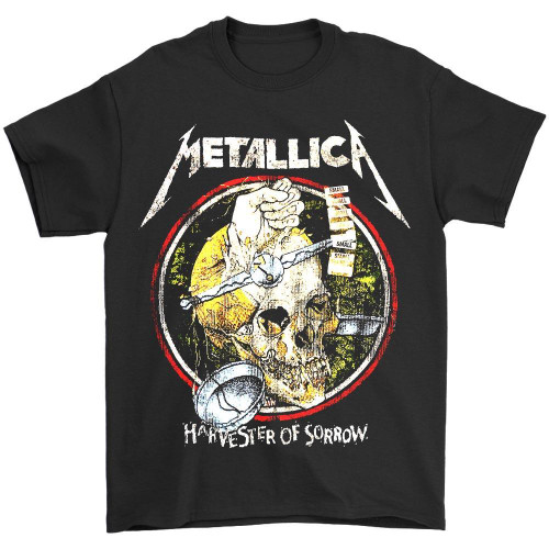 Distressed metallica t shirt store