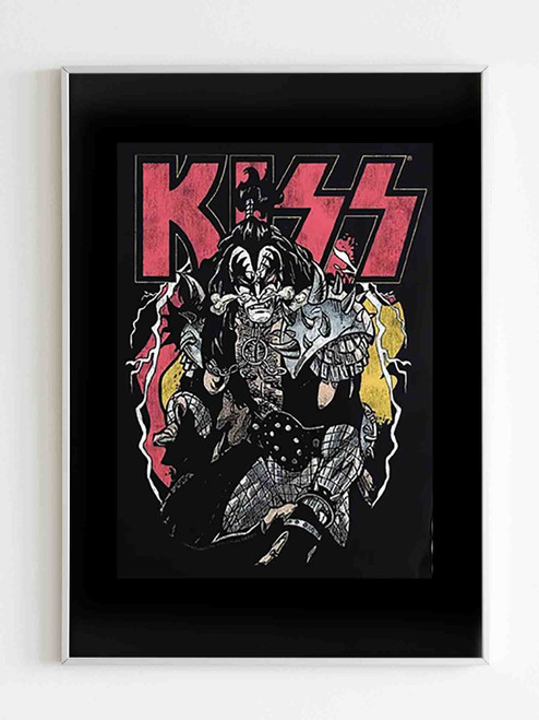 Retro Samurai Graphic Kiss Band Poster