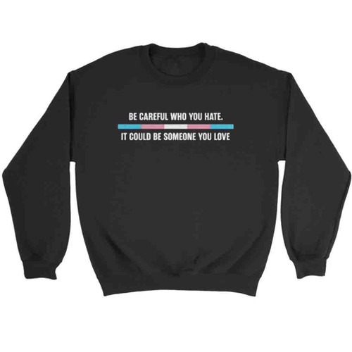 Be Careful Who You Hate It Could Be Someone You Love Logo Art Sweatshirt Sweater