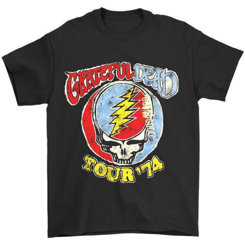 Grateful Dead Band Distressed Tour Graphic Man's T-Shirt Tee